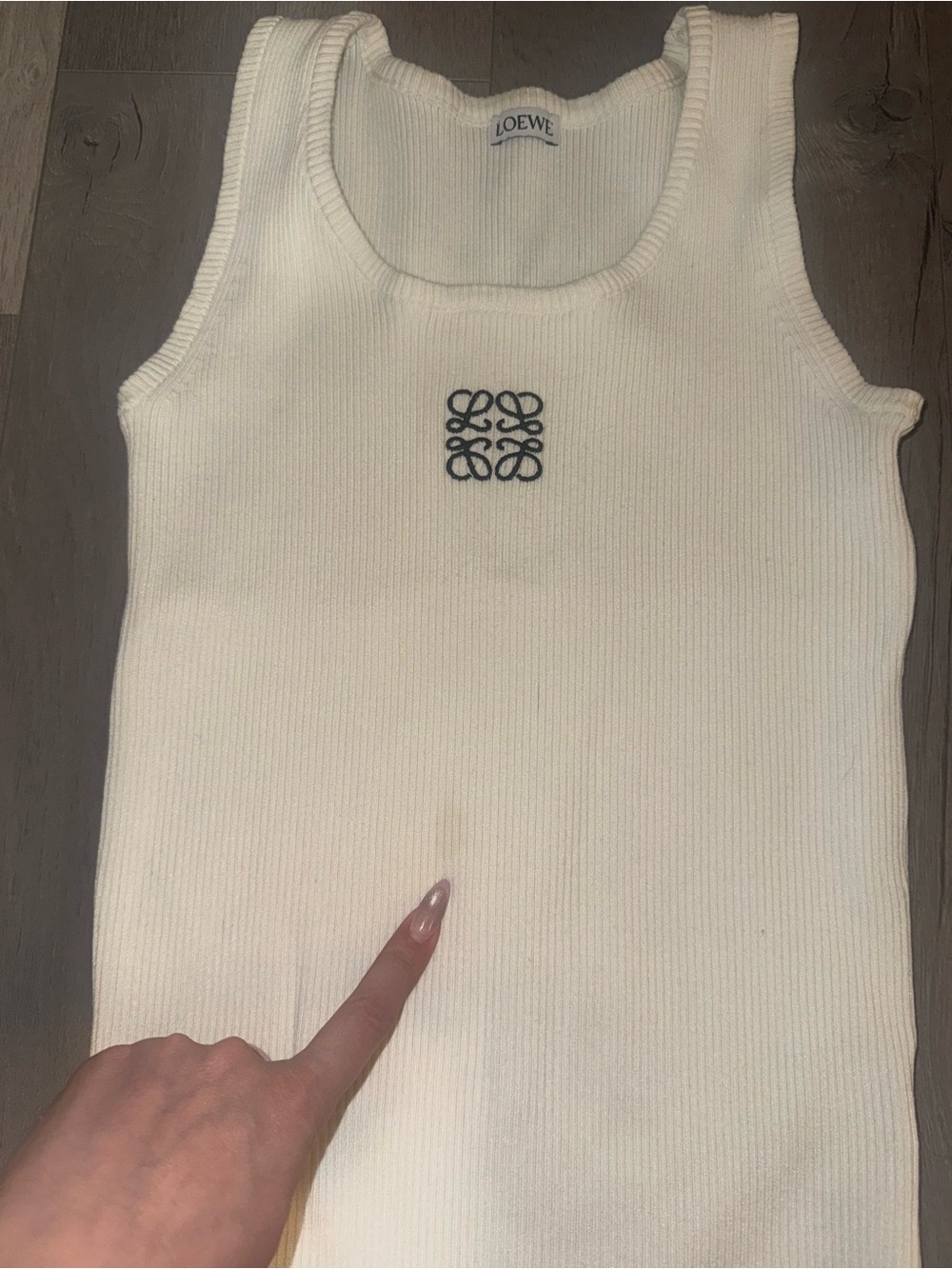 Loewe Cream Ribbed Logo Muscle Tank - Picture 2 of 7